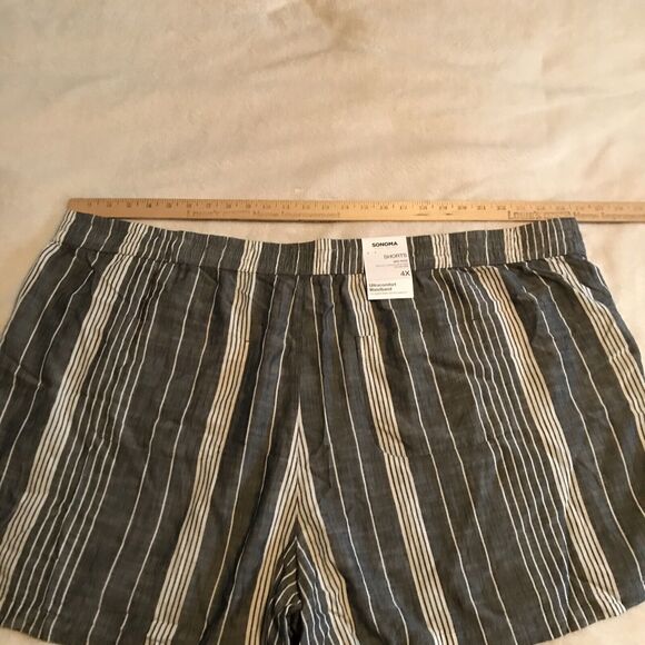 Women's Sonoma Shorts Ultracomfort Waistband Mid Rise Plus Pull On Stripe 4X NWT - Picture 7 of 8